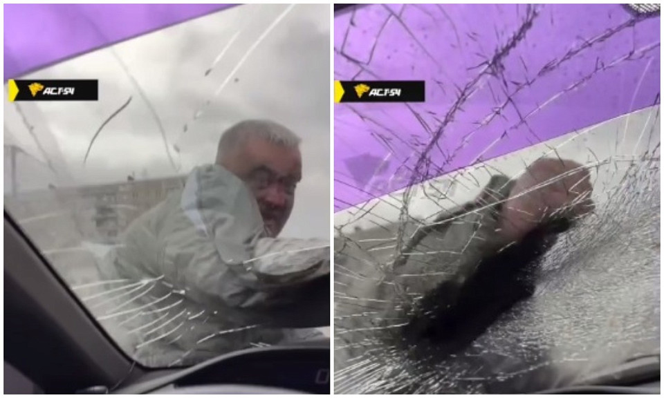 В Новосибирске буйный мужчина разбил стёкла в проезжающем мимо авто