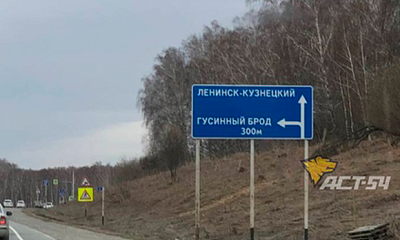 В Новосибирской области дорожный указатель села не прошёл тест на грамотность