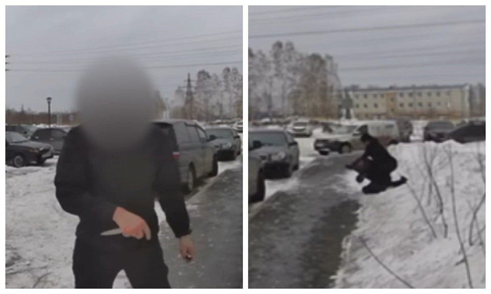 В Новосибирске мужчина напал на прохожих с ножом из-за портфеля и сливок