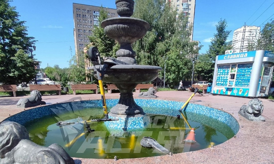 В Новосибирске хулиганы закинули самокаты в фонтан