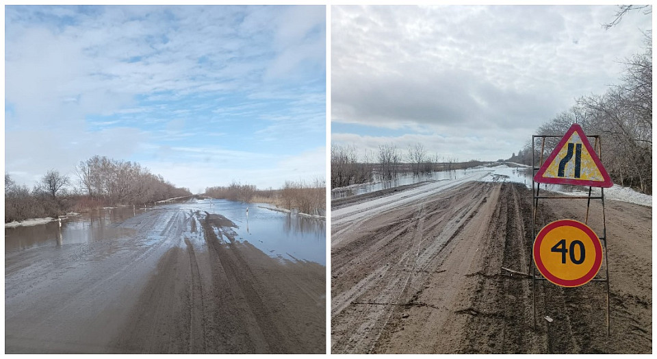 8 дорог за сутки затопили талые воды в Новосибирской области