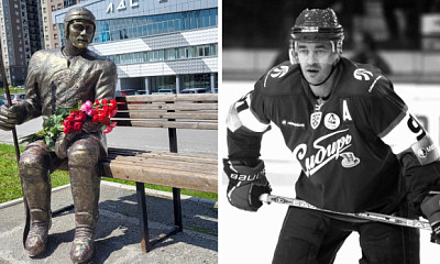 Жители Новосибирска несут цветы к ЛДС «Сибирь» после смерти хоккеиста Тарасенко