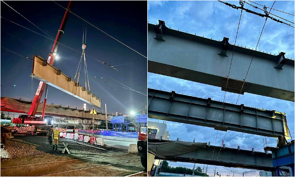 Строители досрочно завершили монтаж балок пролёта четвёртого моста в Новосибирске