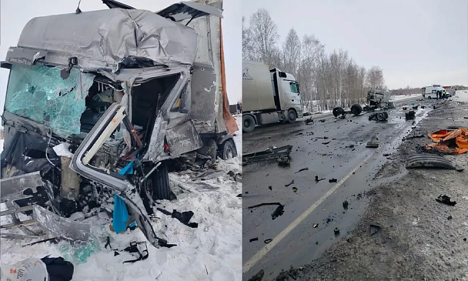 Водитель погиб в страшном ДТП с грузовиками под Новосибирском