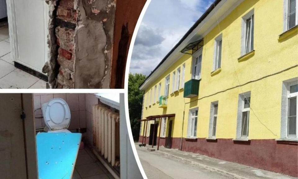 Гипсокартон вместо кирпичей: в Новосибирске разрушается общежитие