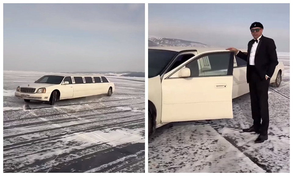 Бывший мэр сибирского города устроил дрифт на лимузине по Байкалу