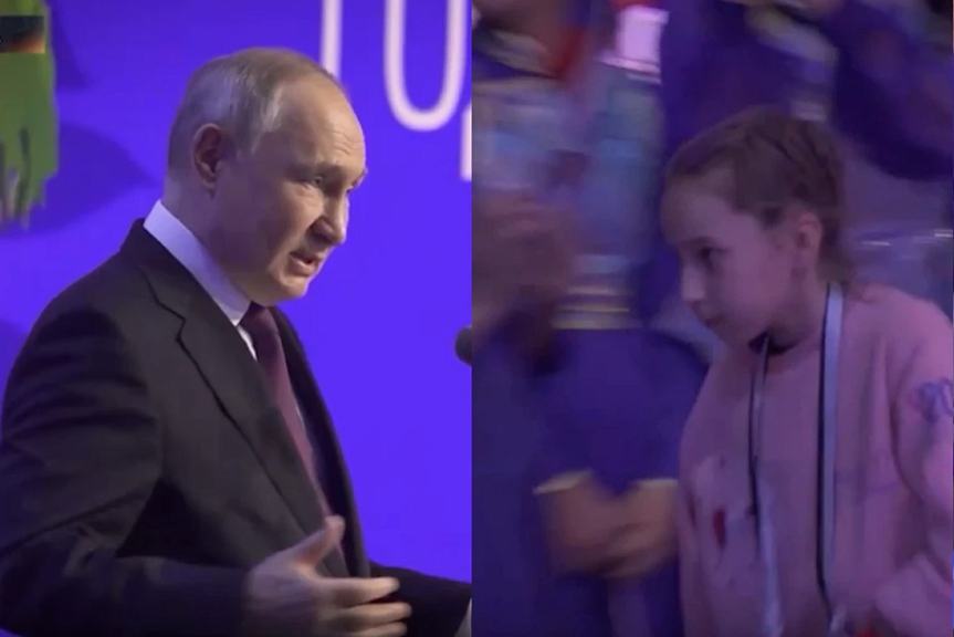 Девочка со сломанной рукой пробралась к Путину и сфотографировала его