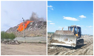 В МУП «САХ» назвали причину крупного пожара на мусорном полигоне в Новосибирске
