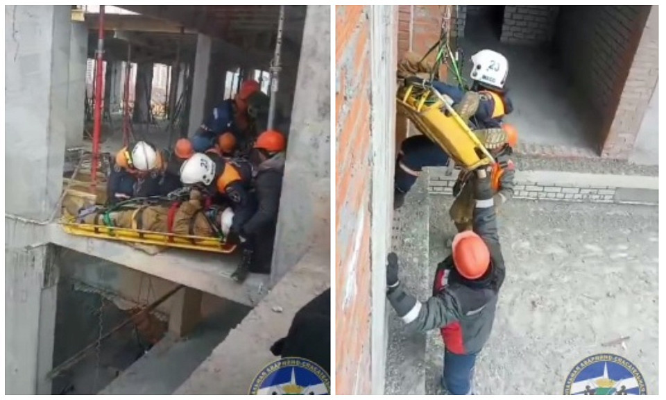 В Новосибирске рабочий упал с уровня стоящегося здания на Кедровой
