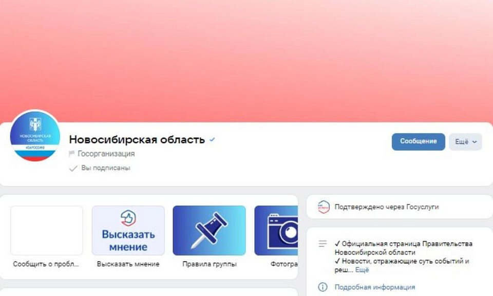 За работой школ и больниц Новосибирской области можно следить во «ВКонтакте»