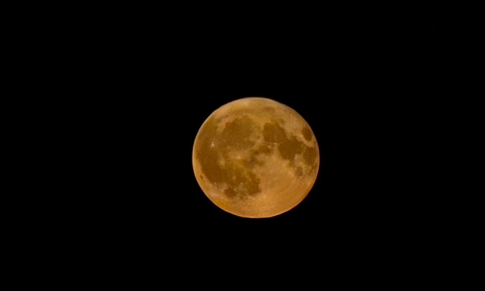 В небе над Новосибирском взошла оранжево-красная Луна