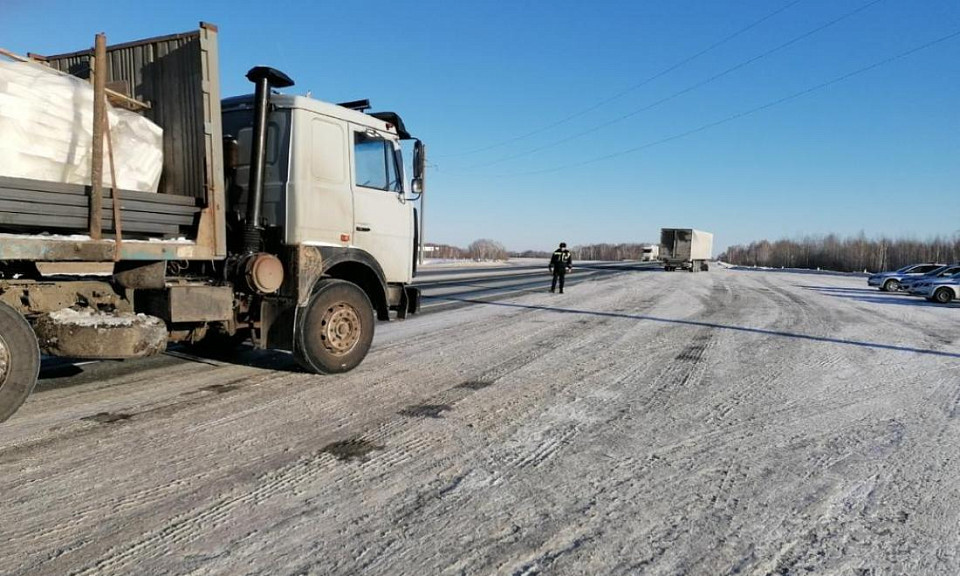 Под Новосибирском полиция провела рейд водителей большегрузов